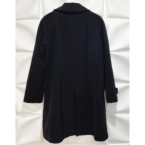 Anne Klein Womens Sz 10 Long Black Satin Lined Coat Removable Lining RARE - Picture 3 of 9